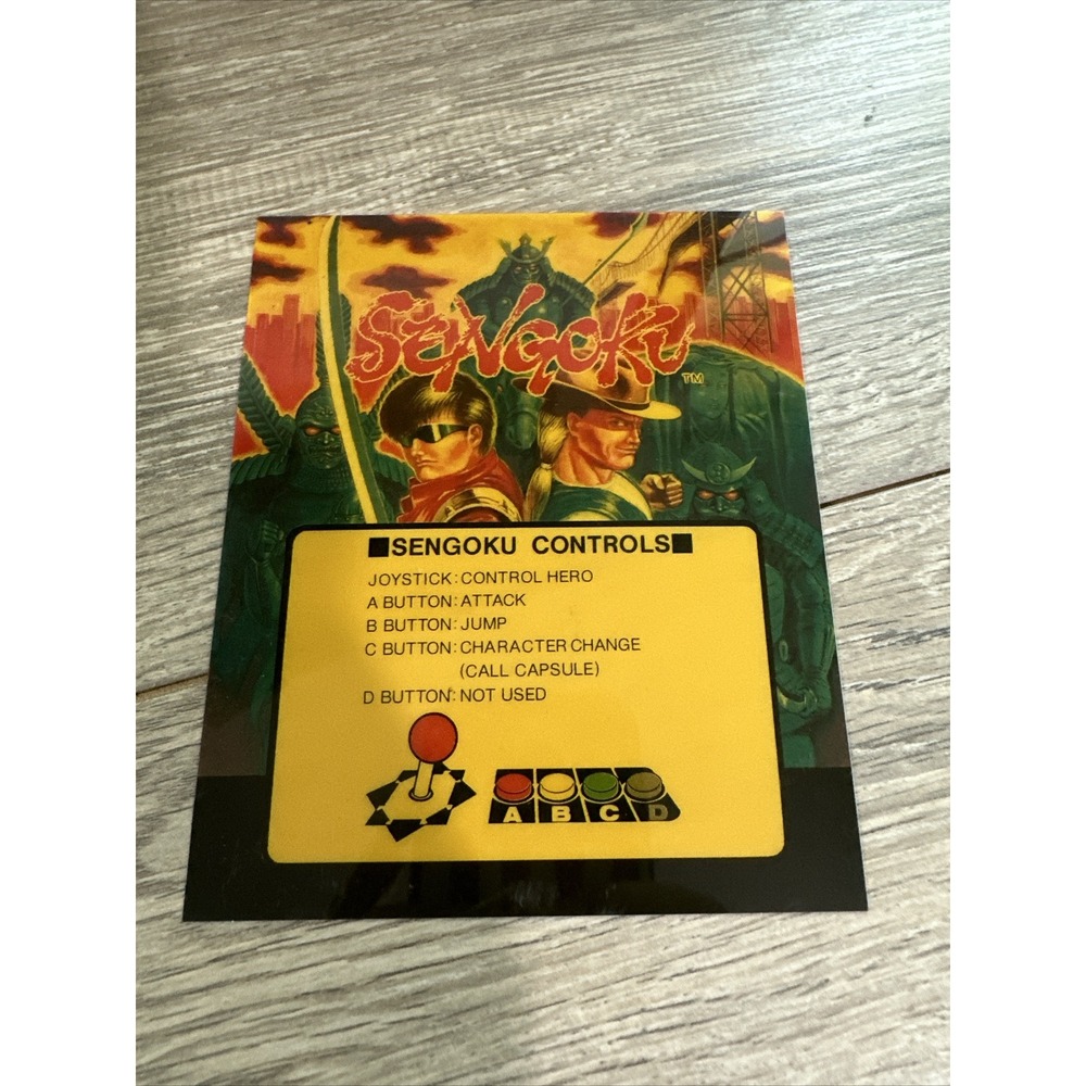SNK Sengoku Arcade Instruction marquee Neo Geo MVS Multi Good Vintage Original